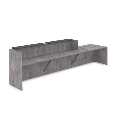 Лаунж 1КРС-ДС.008.1 (Basalt/Графит) Комплект Ресепшн с фартуком ЛДСП (с подсветкой)