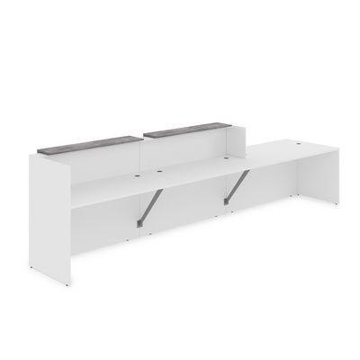 Лаунж 1КРС-ДС.008 (Белый/Basalt) Комплект Ресепшн с фартуком ЛДСП (без подсветки)