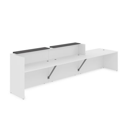 Лаунж 1КРС-ДС.008 (Белый/Графит) Комплект Ресепшн с фартуком ЛДСП (без подсветки)