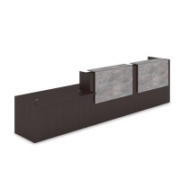 Лаунж 1КРС-ДС.008 (Венге/Basalt) Комплект Ресепшн с фартуком ЛДСП (без подсветки)