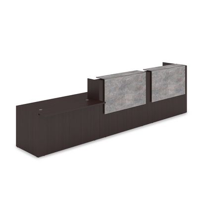 Лаунж 1КРС-ДС.008 (Венге/Basalt) Комплект Ресепшн с фартуком ЛДСП (без подсветки)
