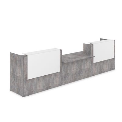 Лаунж 1КРС-ДС.009 (Basalt/Белый) Комплект Ресепшн с фартуком ЛДСП (без подсветки)