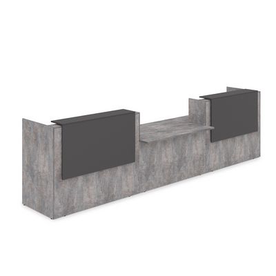 Лаунж 1КРС-ДС.009 (Basalt/Графит) Комплект Ресепшн с фартуком ЛДСП (без подсветки)