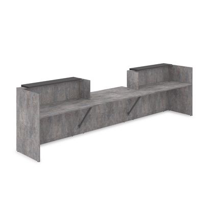 Лаунж 1КРС-ДС.009 (Basalt/Графит) Комплект Ресепшн с фартуком ЛДСП (без подсветки)