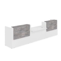 Лаунж 1КРС-ДС.009 (Белый/Basalt) Комплект Ресепшн с фартуком ЛДСП (без подсветки)