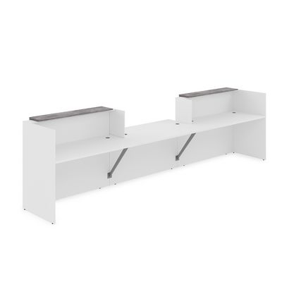 Лаунж 1КРС-ДС.009 (Белый/Basalt) Комплект Ресепшн с фартуком ЛДСП (без подсветки)