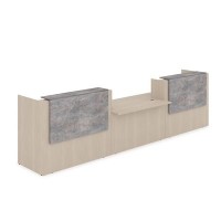 Лаунж 1КРС-ДС.009 (Шамони светлый/Basalt) Комплект Ресепшн с фартуком ЛДСП (без подсветки)