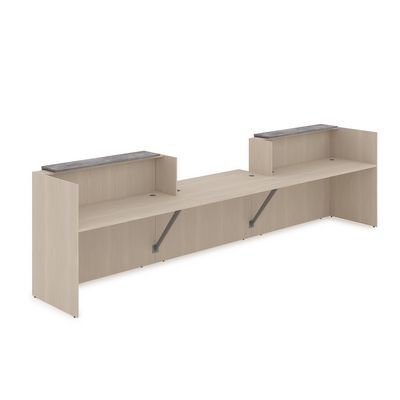 Лаунж 1КРС-ДС.009 (Шамони светлый/Basalt) Комплект Ресепшн с фартуком ЛДСП (без подсветки)