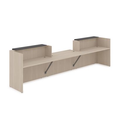 Лаунж 1КРС-ДС.009 (Шамони светлый/Графит) Комплект Ресепшн с фартуком ЛДСП (без подсветки)