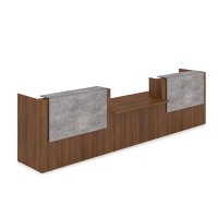 Лаунж 1КРС-ДС.009 (Шамони темный/Basalt) Комплект Ресепшн с фартуком ЛДСП (без подсветки)