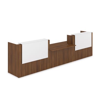 Лаунж 1КРС-ДС.009 (Шамони темный/Белый) Комплект Ресепшн с фартуком ЛДСП (без подсветки)