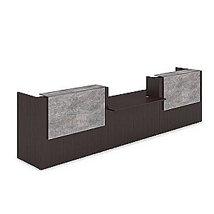 Лаунж 1КРС-ДС.009 (Венге/Basalt) Комплект Ресепшн с фартуком ЛДСП (без подсветки)