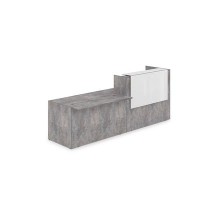 Лаунж 1КРС-КЛ.007 (Basalt/Белый глянец) Комплект Ресепшн с фартуком HPL (без подсветки)