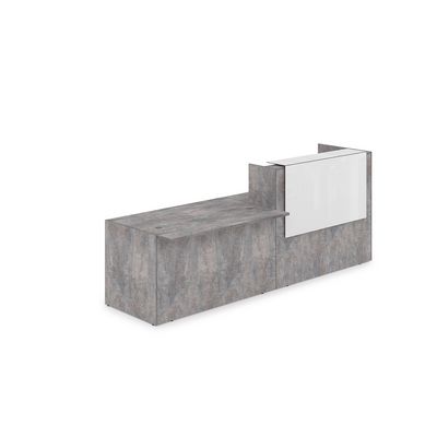 Лаунж 1КРС-КЛ.007 (Basalt/Белый глянец) Комплект Ресепшн с фартуком HPL (без подсветки)