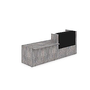 Лаунж 1КРС-КЛ.007 (Basalt/Черный матовый) Комплект Ресепшн с фартуком HPL (без подсветки)