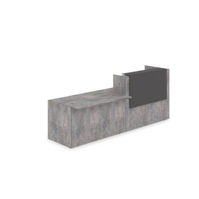 Лаунж 1КРС-КЛ.007.1 (Basalt/Графит матовый) Комплект Ресепшн с фартуком HPL (с подсветкой)