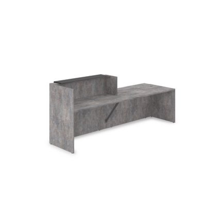 Лаунж 1КРС-КЛ.007.1 (Basalt/Графит матовый) Комплект Ресепшн с фартуком HPL (с подсветкой)