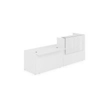 Лаунж 1КРС-КЛ.007 (Белый/Белый глянец) Комплект Ресепшн с фартуком HPL (без подсветки)