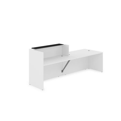 Лаунж 1КРС-КЛ.007.1 (Белый/Черный матовый) Комплект Ресепшн с фартуком HPL (с подсветкой)