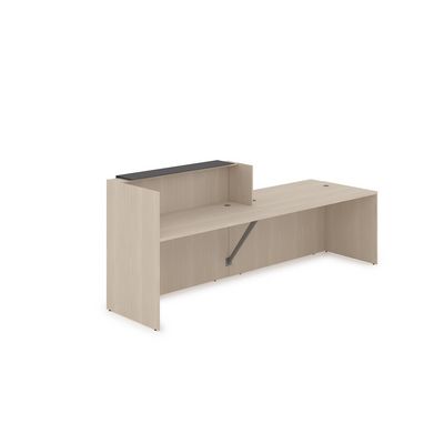 Лаунж 1КРС-КЛ.007 (Шамони светлый/Графит матовый) Комплект Ресепшн с фартуком HPL (без подсветки)