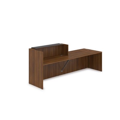 Лаунж 1КРС-КЛ.007 (Шамони темный/Графит матовый) Комплект Ресепшн с фартуком HPL (без подсветки)