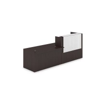 Лаунж 1КРС-КЛ.007.1 (Венге/Белый глянец) Комплект Ресепшн с фартуком HPL (с подсветкой)