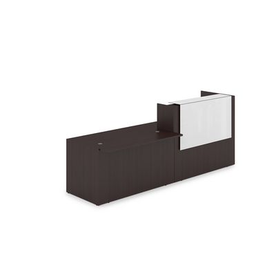 Лаунж 1КРС-КЛ.007 (Венге/Белый глянец) Комплект Ресепшн с фартуком HPL (без подсветки)