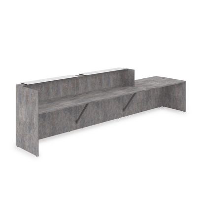 Лаунж 1КРС-КЛ.008.1 (Basalt/Белый глянец) Комплект Ресепшн с фартуком HPL (с подсветкой)