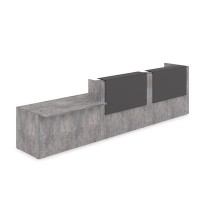 Лаунж 1КРС-КЛ.008.1 (Basalt/Графит матовый) Комплект Ресепшн с фартуком HPL (с подсветкой)