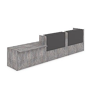 Лаунж 1КРС-КЛ.008.1 (Basalt/Графит матовый) Комплект Ресепшн с фартуком HPL (с подсветкой)