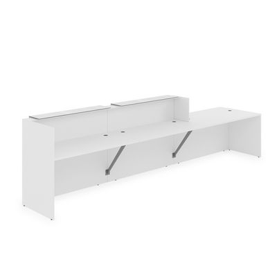 Лаунж 1КРС-КЛ.008.1 (Белый/Белый глянец) Комплект Ресепшн с фартуком HPL (с подсветкой)