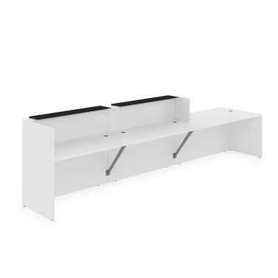 Лаунж 1КРС-КЛ.008.1 (Белый/Черный матовый) Комплект Ресепшн с фартуком HPL (с подсветкой)