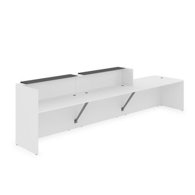 Лаунж 1КРС-КЛ.008.1 (Белый/Графит матовый) Комплект Ресепшн с фартуком HPL (с подсветкой)