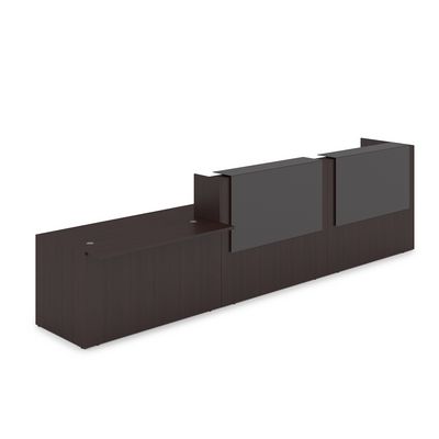 Лаунж 1КРС-КЛ.008.1 (Венге/Графит матовый) Комплект Ресепшн с фартуком HPL (с подсветкой)