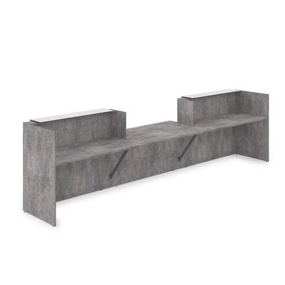 Лаунж 1КРС-КЛ.009 (Basalt/Белый глянец) Комплект Ресепшн с фартуком HPL (без подсветки)