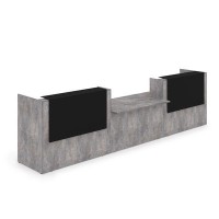 Лаунж 1КРС-КЛ.009.1 (Basalt/Черный матовый) Комплект Ресепшн с фартуком HPL (с подсветкой)