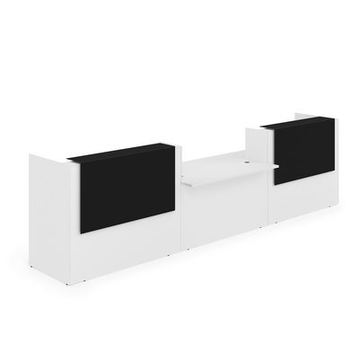 Лаунж 1КРС-КЛ.009.1 (Белый/Черный матовый) Комплект Ресепшн с фартуком HPL (с подсветкой)