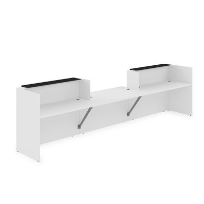 Лаунж 1КРС-КЛ.009.1 (Белый/Черный матовый) Комплект Ресепшн с фартуком HPL (с подсветкой)