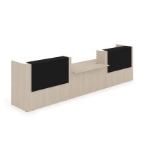 Лаунж 1КРС-КЛ.009 (Шамони светлый/Черный матовый) Комплект Ресепшн с фартуком HPL (без подсветки)