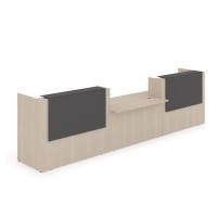 Лаунж 1КРС-КЛ.009 (Шамони светлый/Графит матовый) Комплект Ресепшн с фартуком HPL (без подсветки)