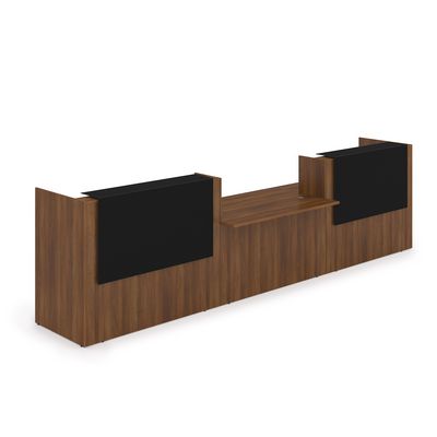 Лаунж 1КРС-КЛ.009 (Шамони темный/Черный матовый) Комплект Ресепшн с фартуком HPL (без подсветки)