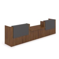 Лаунж 1КРС-КЛ.009 (Шамони темный/Графит матовый) Комплект Ресепшн с фартуком HPL (без подсветки)