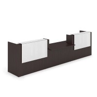 Лаунж 1КРС-КЛ.009 (Венге/Белый глянец) Комплект Ресепшн с фартуком HPL (без подсветки)