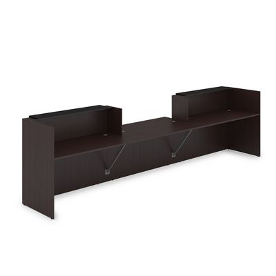 Лаунж 1КРС-КЛ.009 (Венге/Черный матовый) Комплект Ресепшн с фартуком HPL (без подсветки)