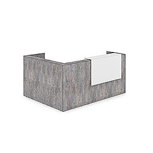 Лаунж 1КР-ДС.102 (Basalt/Белый) Комплект Ресепшн с фартуком ЛДСП (без подсветки)