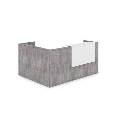 Лаунж 1КР-ДС.102 (Basalt/Белый) Комплект Ресепшн с фартуком ЛДСП (без подсветки)