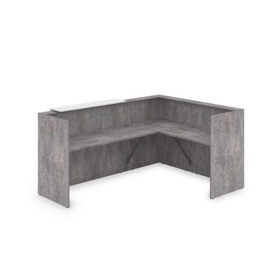 Лаунж 1КР-ДС.102 (Basalt/Белый) Комплект Ресепшн с фартуком ЛДСП (без подсветки)