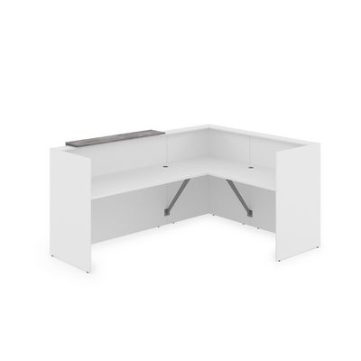 Лаунж 1КР-ДС.102 (Белый/Basalt) Комплект Ресепшн с фартуком ЛДСП (без подсветки)