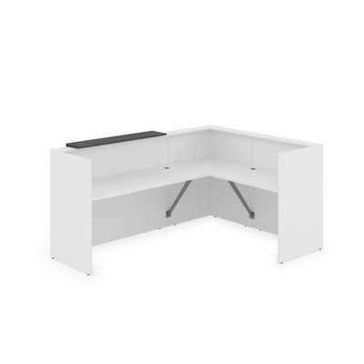 Лаунж 1КР-ДС.102 (Белый/Графит) Комплект Ресепшн с фартуком ЛДСП (без подсветки)