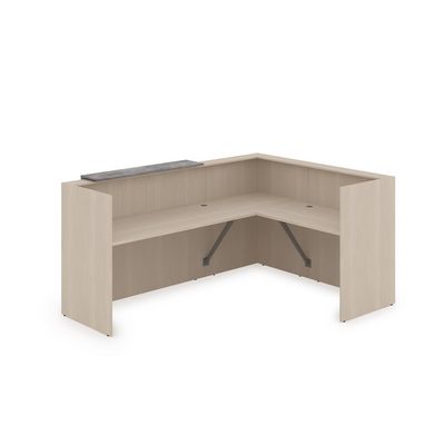 Лаунж 1КР-ДС.102 (Шамони светлый/Basalt) Комплект Ресепшн с фартуком ЛДСП (без подсветки)